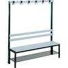 Bench, one-side, with grating L1000mm with plastic backrest
